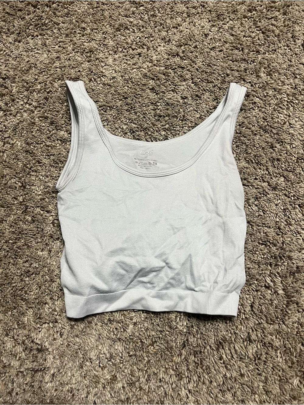 Women's White Ribbed Scoop Neck Crop Tank Top